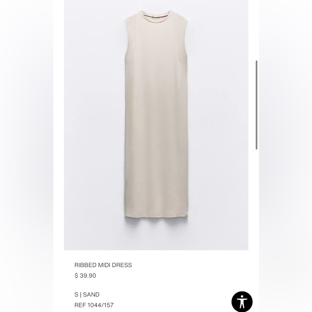 Zara Ribbed Sleeveless Midi Dress